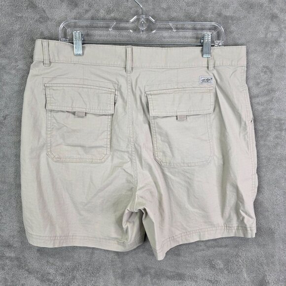 Womens Eddie Bauer Beige Chino Shorts Cotton Blend 6" Inseam Stretch Size T12 - Picture 5 of 10